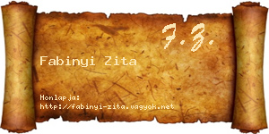 Fabinyi Zita névjegykártya