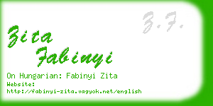 zita fabinyi business card